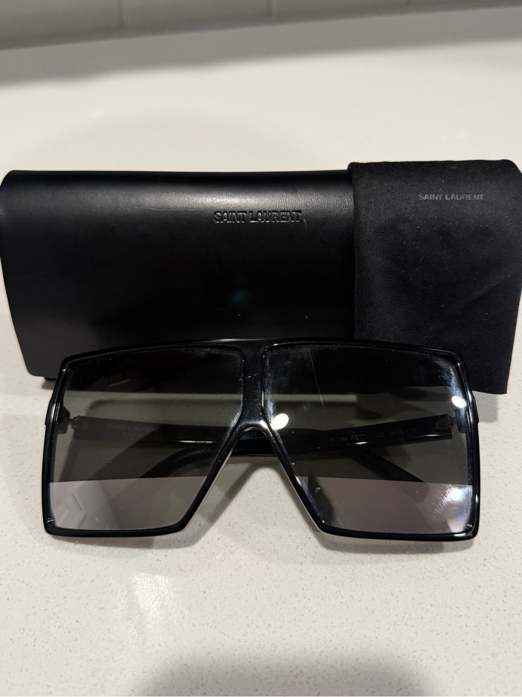 Saint Laurent Two-Tone Betty Sunglasses - Black/ Silver